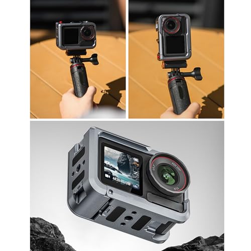Armazón para cámara Action 5 Pro anticaídas con marco protector de metal negro 3
