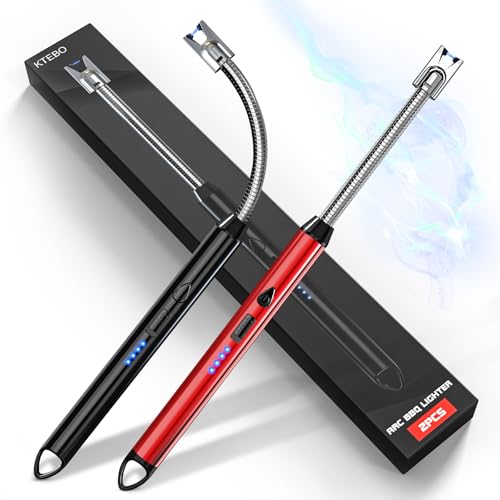 S Rechargeable - Usb Long Reach For Scented Candles, Bbq Grill & Camping - Windproof Design Lighters-black And Red - Stocking Stuffers For Him & Her