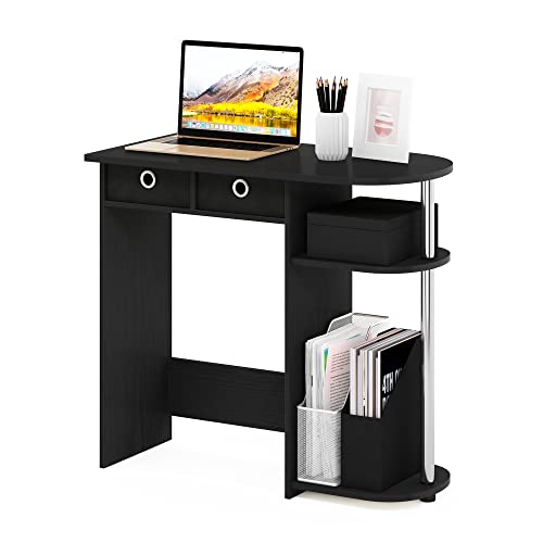 Image of Furinno Go Green Desk, 31.5 inch Wide Gaming Desk with 2 Side Shelves and Storage Bins, Computer Desk, Office Desk for Home Office, Study Room, Dorm, Bedroom, Americano