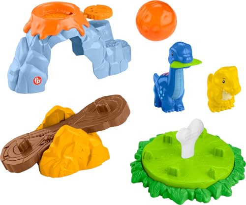 Little People Fisher-Price Spin & Play Dinosaur Playground – Toddler Interactive Playset with Spinning Action