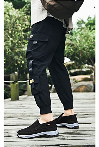 Breathable Orthopedic Travel Plimsolls,Men's Arch Support Slip-on Canvas Loafers,Breathable Comfortable (9.5(45), Blue)3