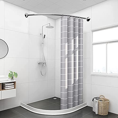 Tringle rideau douche incurvée en acier inoxydable haut de gamme pour angle de bain