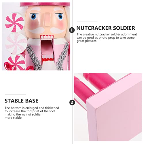 Christmas Nutcracker Decoration Pink Christmas Nutcracker Ornament Xmas Wooden Nutcracker Decor For Chrastmas #TOP6
