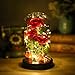 Mothers Day Rose Gifts for Mom,Beauty and The Beast Rose in Glass Dome with Lights, Mothers Day Flowers Birthday Gifts for Women,Anniversary Rose Gifts for Wife,Red Silk Rose Flower Gifts for Women