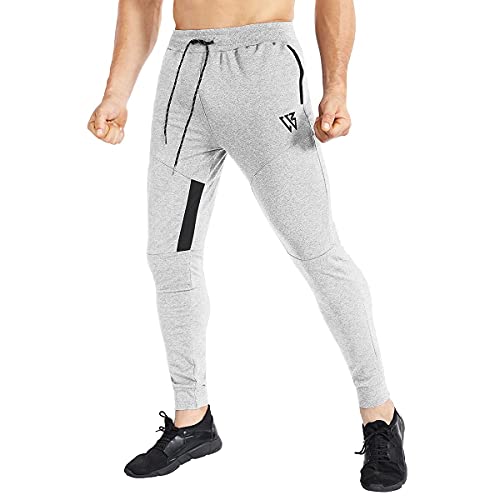 Image of ZENWILL Mens Tapered Workout Running Pants, Jogger Training Sweatpants Slim Fit with Zip Pockets