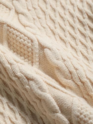 ZAFUL Men's Cable Knit Sweaters Casual Warm Long Sleeve Pullover Jumper Stand Neck Ribbed Knitwear for Winter 20254