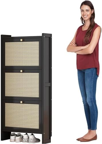 Shoe Storage Cabinet Cabinets Hallway Slim Cupboard Cupboards Hallways Slimline，Freestanding Shoe Storage Cabinet with Flip Drawers, Space-Saving Organizer for Entryway, Hallway, Bedroom, St