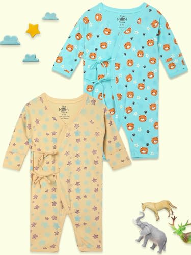 Image of The Mom Store Baby Romper Jabla Style Combo For Boys And Girls | Cotton | Soft Infant Bodysuit | Trendy Stylish Sleepwear For Newborn Baby | Printed | Unisex Comfortable Everyday Baby Wear