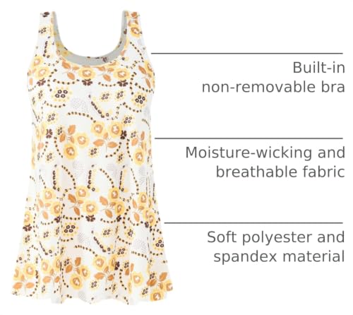 Image of Air Curvey Tank Tops for Women Build in Bra Casual Flowy Tank Pleated Loose Fit S-XXXXL
