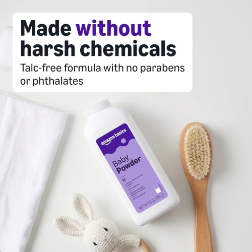 Amazon Basics Lavender and Chamomile Cornstarch Baby Powder, Hypoallergenic, 15 oz, 1 Pack view 4