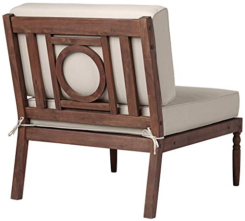Teal Island Designs Napa Modular Natural Dark Oil Acacia Armless Chair #TOP7