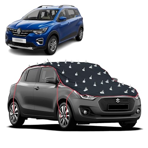 Image of Dog Protection Spike Car Cover for Renault Triber Bonnet to Roof Easy Installation with 4 Elastic Hook Strap | Anti-Scratch Soft Cotton Inner | Complete Protection from Street Dogs & Monkeys