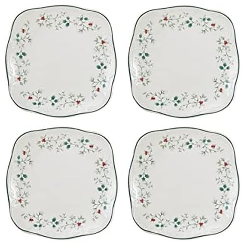 Pfaltzgraff Winterberry Square Salad Plates, Set Of 4, 8 Inch, Multicolor