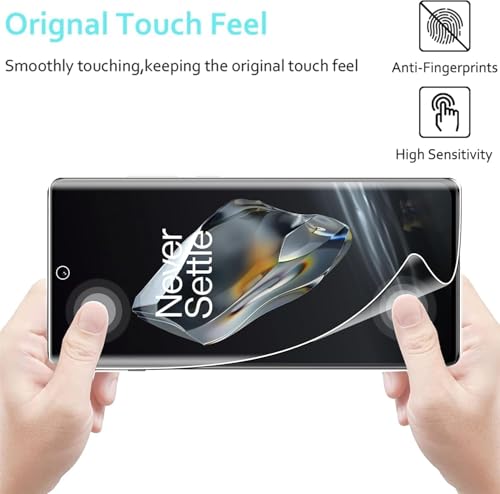 Image of Screen Protector for OnePlus 12R (1 Pack) | HD Clear Hydrogel TPU Film | Full Coverage Curved Screen Guard | Fingerprint Unlock Support | Self-Healing | Anti-Scratch | Bubble-Free | Case Friendly