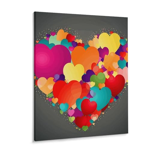 Toile Graphics Love Hearts premium en lin et coton pour salle de bain - 3