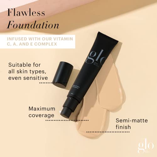 Glo Skin Beauty Satin Cream Foundation Makeup For Face, Natural Light - Full Coverage, Semi Matte Finish, Conceal Blemishes & Even Skin Tone #TOP1