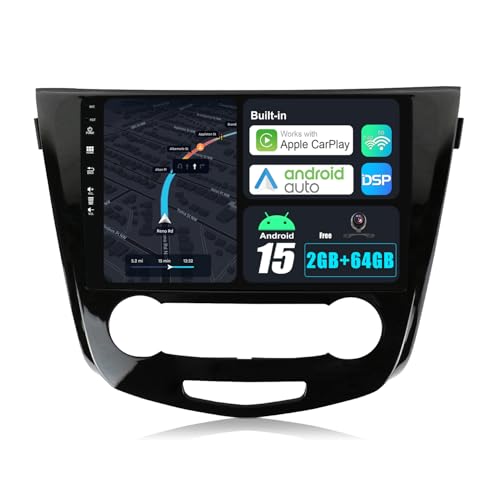 Autoradio Android 15 2Din écran IPS pour Nissan Qashqai J11 avec caméra de recul et radio numérique DAB