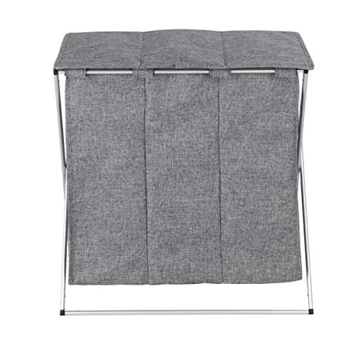 WENKO Trio Top Laundry Basket with Lid and Carry Handles, Lots of Storage Space with 118 L and Three Compartments - Image 2