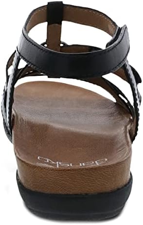 Dansko Jolene Adjustable Gladiator Sandal for Women – Leather Linings and Uppers For All-Day Comfort – Dual Density EVA Footbed and Lightweight Rubber Outsole Black Glazed Calf 11.5-12 M US | Image 4