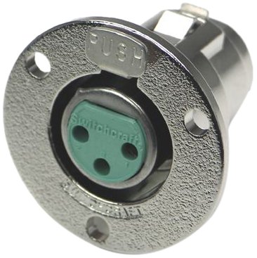 Switchcraft C3F 3-Pin Female XLR Round Panel Jack, Nickel Finish by Switchcraft