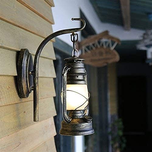 Lampe murale extérieure rétro en fer étanche pour garage