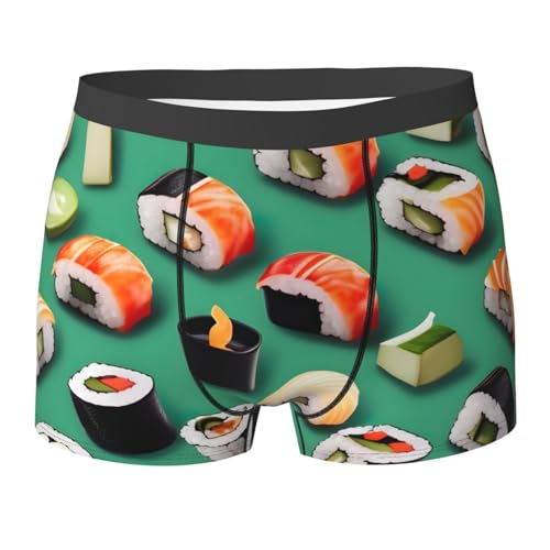yyunbmr - Men's Funny Boxer Briefs 3D Cut Out Fashion Shorts Sushi Food Print, Black, M