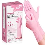 SwiftGrip Disposable Nitrile Dishwashing Gloves, Extended 12 Inches Cuff, 6-mil, Small, Cherry Blossom Cleaning Gloves for Latex-Free, Ideal for Cooking, Hair Dye, Spa (Box of 100)