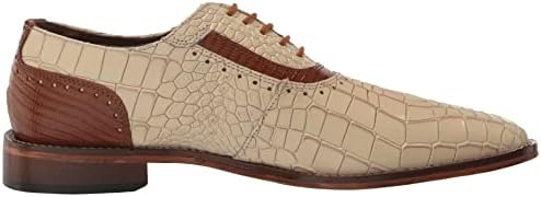 Stacy Adams Men's Riccardi Lace Up Oxford, Ivory/Tan, 10.5 | Image 5