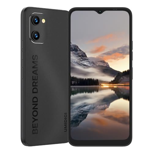 UMIDIGI Mobile Phone G1,Android 12 Go SIM Free Unlocked Smartphone, 5150mAh Battery,6.52”HD+Screen 3+32GB RAM/256GB Extension,13MP Camera 4G Dual SIM/Face ID/GPS OTG/UK Version(Black)
