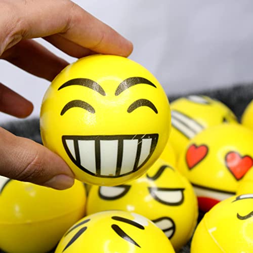 Image of Asera 12 Pcs Soft Foam Sponge Balls with Funny Face Expressions for Kids | Lightweight Stress Relief Balls | Birthday Return Gifts, Party Favors, Indoor & Outdoor Play for Boys & Girls