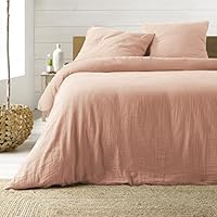 Dekbedovertrek Katoengaas (140 x 200 cm) Constance Beige - Beddengoed