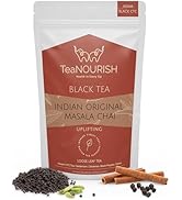 TeaNOURISH Indian Original Masala Chai Tea | Assam CTC Loose Black Tea | Blended with Cinnamon, C...