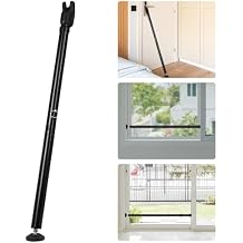 JSungo 2-in-1 Sliding Door Security Bar, Upgrade Doors Stoppers Security, Heavy-Duty Door Jammer Doors Stopper for Sliding Window, Adjustable Door Jammer for Home, Apartment, and Hotel, Black, 1 Pack
