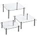 3 Tier Square Tempered Glass Display Stand 8, 10, 13 Inch for Cake, Cupcakes, Desserts, Bakery, Appetizers – Set of 3 Glass Retail Display Raiser. (Clear)-L8