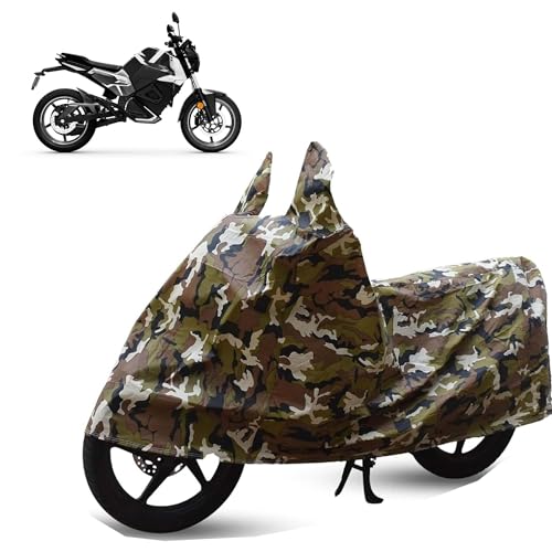 Image of Sulfar Bike Cover for Oben Electric Rorr EZ (EV) (Electric Motorcycle) | Waterproof, Dustproof & UV Protected | All Weather Two Wheeler Cover (Army Green) New 2026 Variants