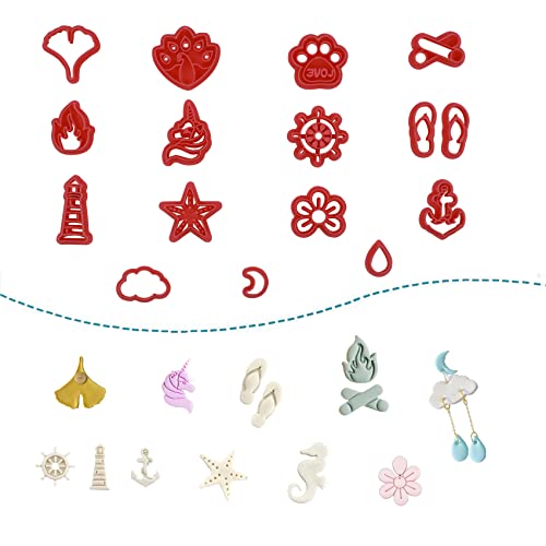 Clay Cutters for Polymer Clay Earrings Jewelry Making, 16 Shapes Earrings Cutters with 100 Earrings Accessories for Polymer Clay Jewelry Making Cutters