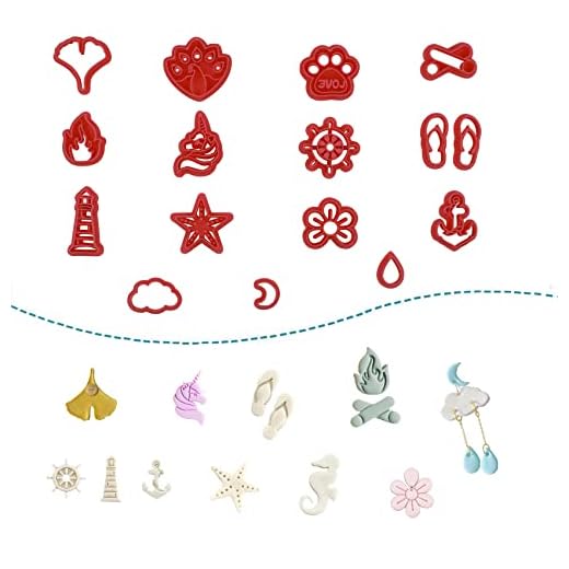 Clay Cutters for Polymer Clay Earrings Jewelry Making, 16 Shapes Earrings Cutters with 100 Earrings Accessories for Polymer Clay Jewelry Making Cutters