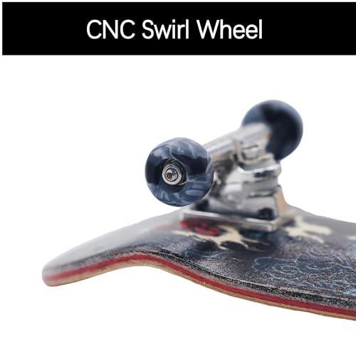 RACOFSB Pro Fingerboard 34mm Wooden Board Professional Finger Skateboard Trucks CNC Swirl Wheels (Dragon) by RACOFSB - Used condition - Image 5
