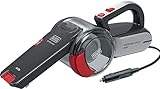 BLACK+DECKER PV1200AV-XJ - Aspirador de coche con cabezal pivotante 12V, 350ml, adaptador para mechero, Color Gris/ Rojo/ Transparente