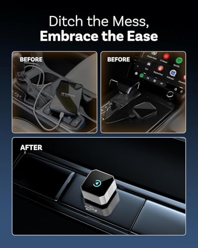 Image of 2026 Wireless CarPlay Adapter for iPhone & Android Auto Mini Wired to Wireless Apple Car Play Adapter Plug & Play Compatible for iPhone iOS 10+ Android 11+ with After 2016 Cars