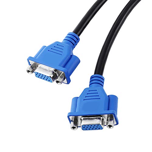 VGA Splitter Cable, DMS-59 Pin Male to 2 VGA 15 Pin Female Splitter Adapter Cable Wire for Screen Duplication, VGA Monitor Y Splitter Cable 1 Male to 2 Female,