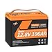 LIPULS 12V 100Ah LiFePO4 Battery, Group 24 Lithium Battery, UP to 15000 Cycles, Built-in 100A BMS, Max.1280Wh Energy, Perfect for Trolling Motor, RV, Boat, Solar System, Home Energy Storage