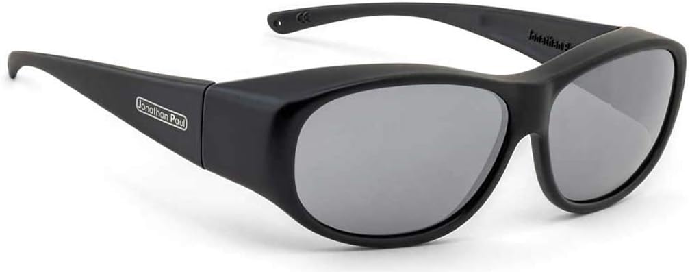Jonathan Paul Fitovers Sunni Large Satin Black Polarvue Grey Sunglasses