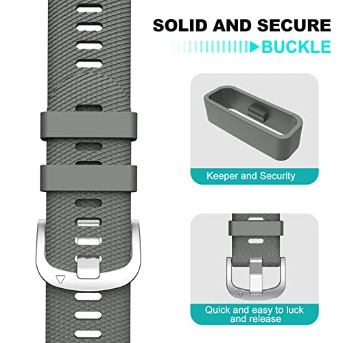 Correa de silicona para reloj Garmin 20 mm Gris miniatura 4