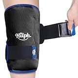 360° Full Coverage Knee Ice Pack Wrap for Post-Surgery Recovery - Bendable & Adjustable Hot Cold Therapy for Pain Relief, Swelling, Arthritis - Easy to Wear, Reusable Gel Pack for Men & Women, Black