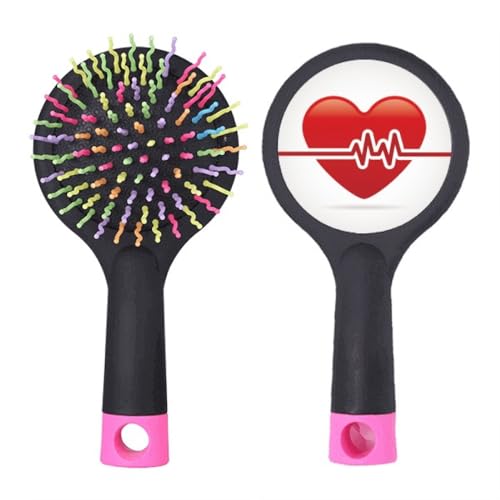 Brosse démêlante cœur picots souples anti-casse électrocardiogramme