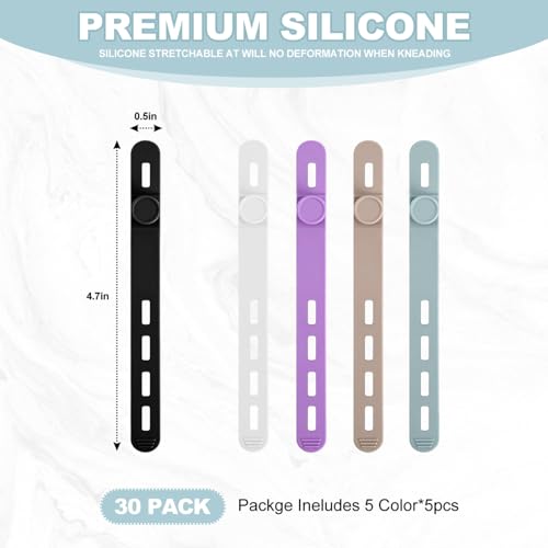 15 unidades de atadores para cables de silicona reutilizables, organizadores flexibles para cables de cargador, secador de pelo y cables eléctricos para hogar y oficina miniatura 2
