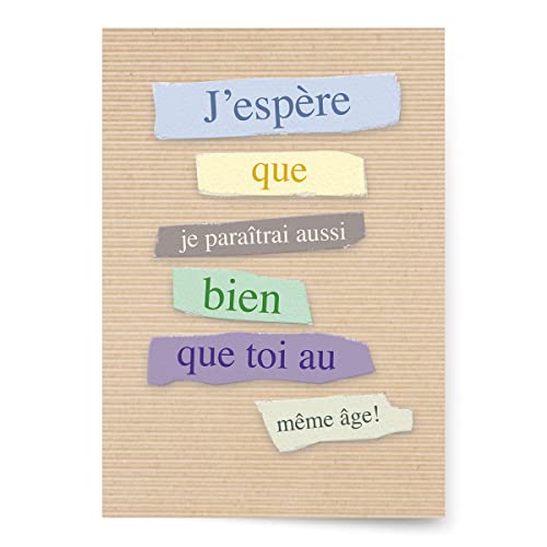 Designer Greetings French Language Happy Birthday Cards, “Même âge!” Letter