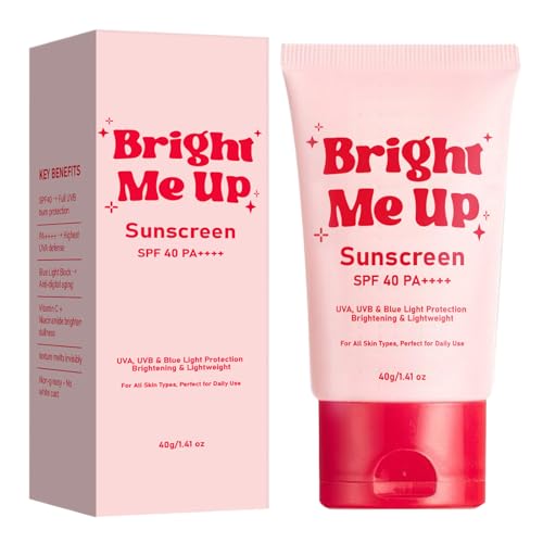 Crema De Alta Protección, Protección Solar Brillante, Protección Solar Impermeable, Con SPF 40 PA +++ Protección, Iluminación Y Resistencia Al Sudor, 40 G, Para Todo Tipo De Piel