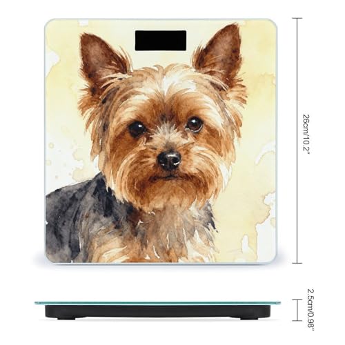 Báscula digital para baño Rose Yorkie, precisión y seguridad miniatura 2